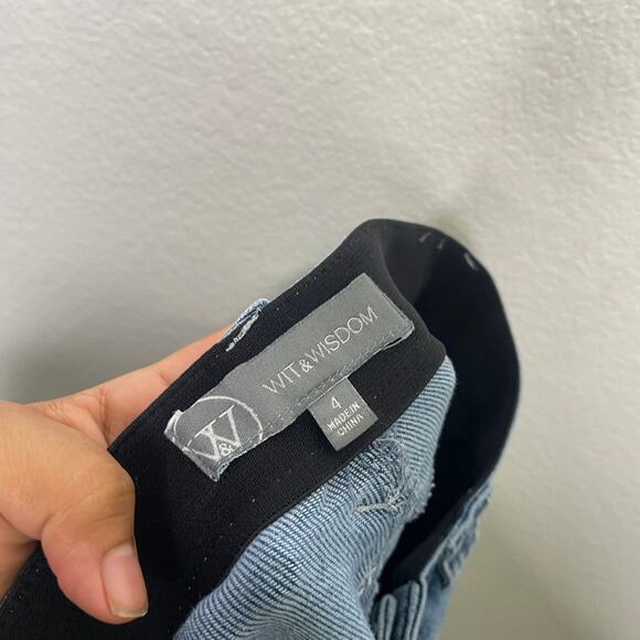 Wit & Wisdom Womens Jeans Size 4 Denim Blue Medium Wash Skinny Leg Mid Rise - Picture 3 of 12